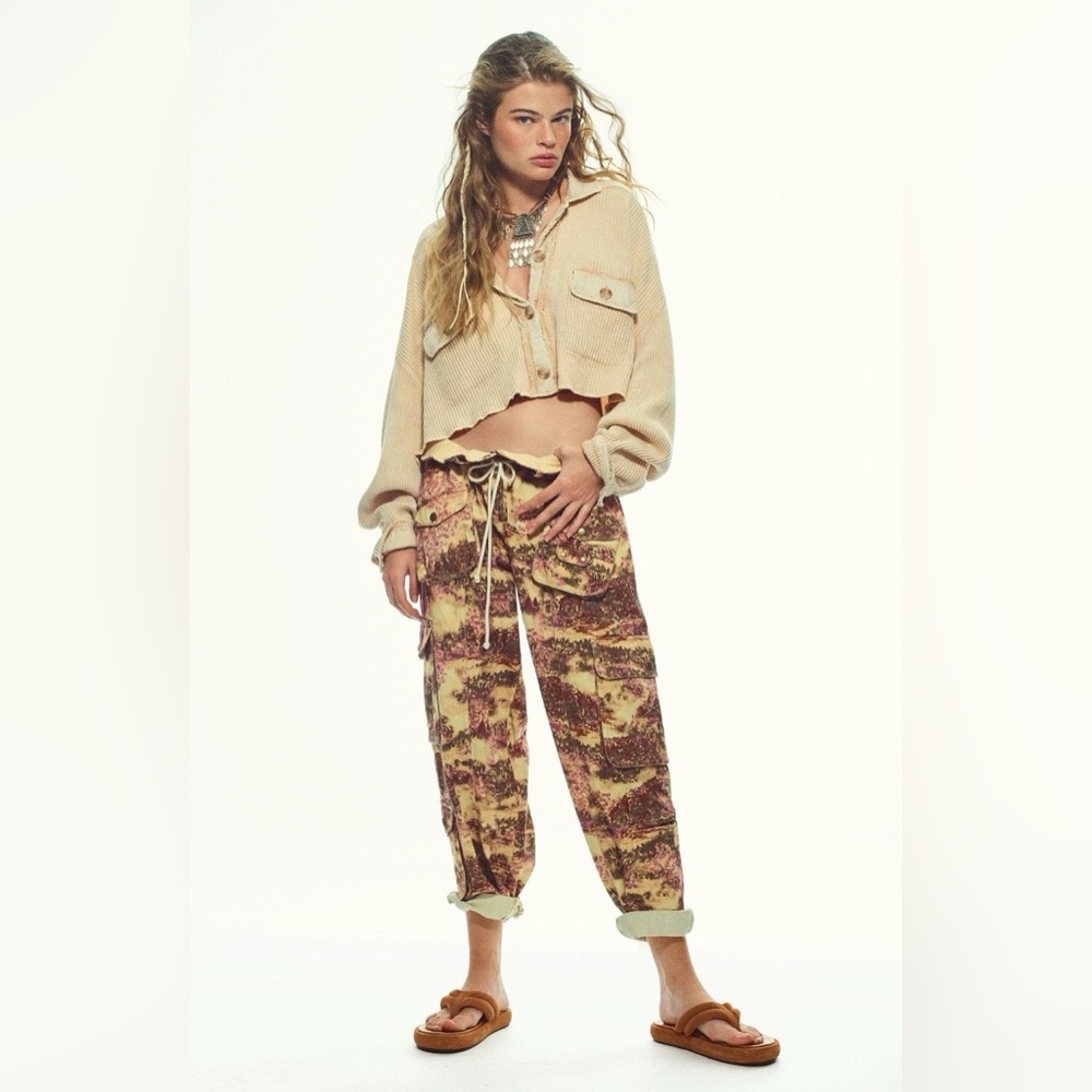Free People Tahiti Printed Cargo Pants